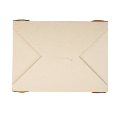 Sustain 71 oz Rectangle Bamboo Paper #3 Bio Box Take Out Container - with PLA Lining, Compostable - 8 1/2" x 6 1/4" x 2 1/2" - 50 count box