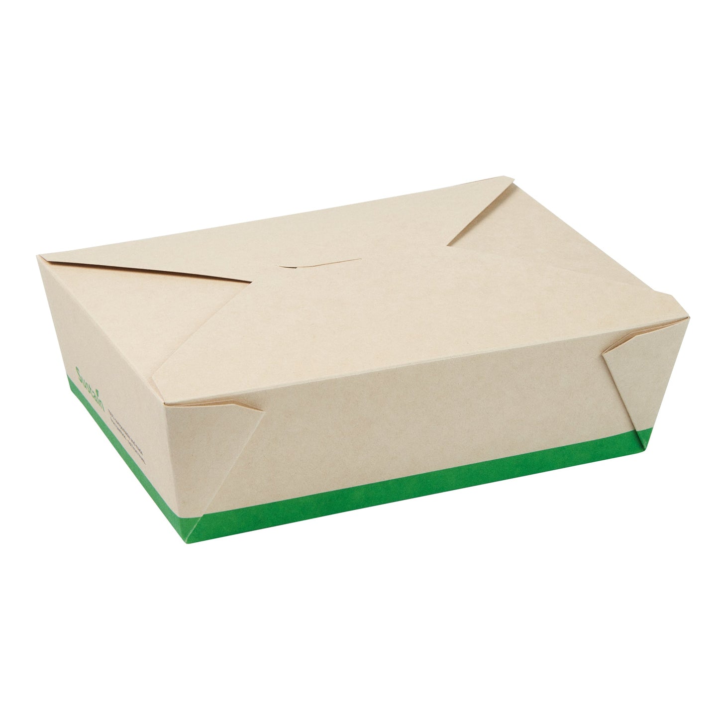 Sustain 71 oz Rectangle Bamboo Paper #3 Bio Box Take Out Container - with PLA Lining, Compostable - 8 1/2" x 6 1/4" x 2 1/2" - 200 count box