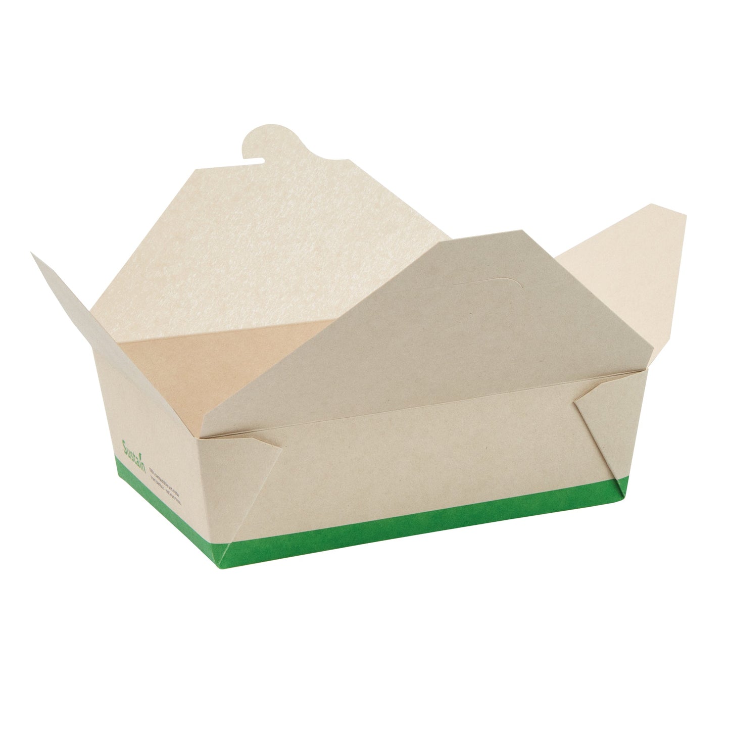 Sustain 71 oz Rectangle Bamboo Paper #3 Bio Box Take Out Container - with PLA Lining, Compostable - 8 1/2" x 6 1/4" x 2 1/2" - 200 count box