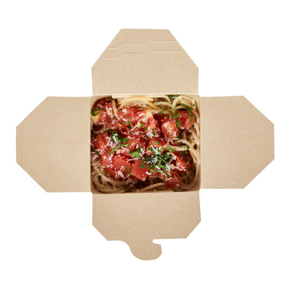Sustain 26 oz Round Bamboo Paper Noodle Take Out Container - with PLA Lining, Compostable - 4" x 3 1/2" x 3 3/4" - 200 count box