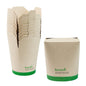 Sustain 32 oz Round Bamboo Paper Noodle Take Out Container - with PLA Lining, Compostable - 4" x 3 1/2" x 4 1/2" - 50 count box