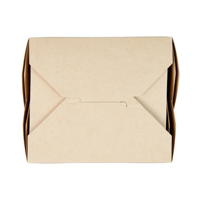 Sustain 26 oz Square Bamboo Paper Noodle Take Out Container - with PLA Lining, Compostable - 4" x 3 1/2" x 4" - 50 count box