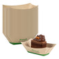Sustain 2 oz Bamboo Paper Food Tray / Boat - with PLA Lining, Compostable - 2" x 3/4" x 1 1/4" - 50 count box