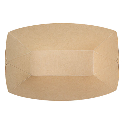 Sustain 2 oz Bamboo Paper Food Tray / Boat - with PLA Lining, Compostable - 2" x 3/4" x 1 1/4" - 50 count box