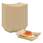 Sustain 4 oz Bamboo Paper # 25 Food Tray / Boat - with PLA Lining, Compostable - 3" x 2" x 1" - 50 count box