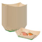Sustain 6 oz Bamboo Paper #40 Food Tray / Boat - with PLA Lining, Compostable - 3 1/4" x 2" x 1 1/2" - 400 count box
