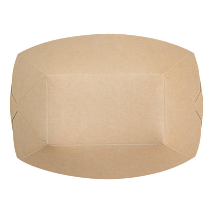 Sustain 6 oz Bamboo Paper #40 Food Tray / Boat - with PLA Lining, Compostable - 3 1/4" x 2" x 1 1/2" - 400 count box