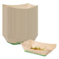 Sustain 1/2 lb Bamboo Paper #50 Food Tray / Boat - with PLA Lining, Compostable - 4 1/4" x 2 3/4" x 1 1/2" - 400 count box