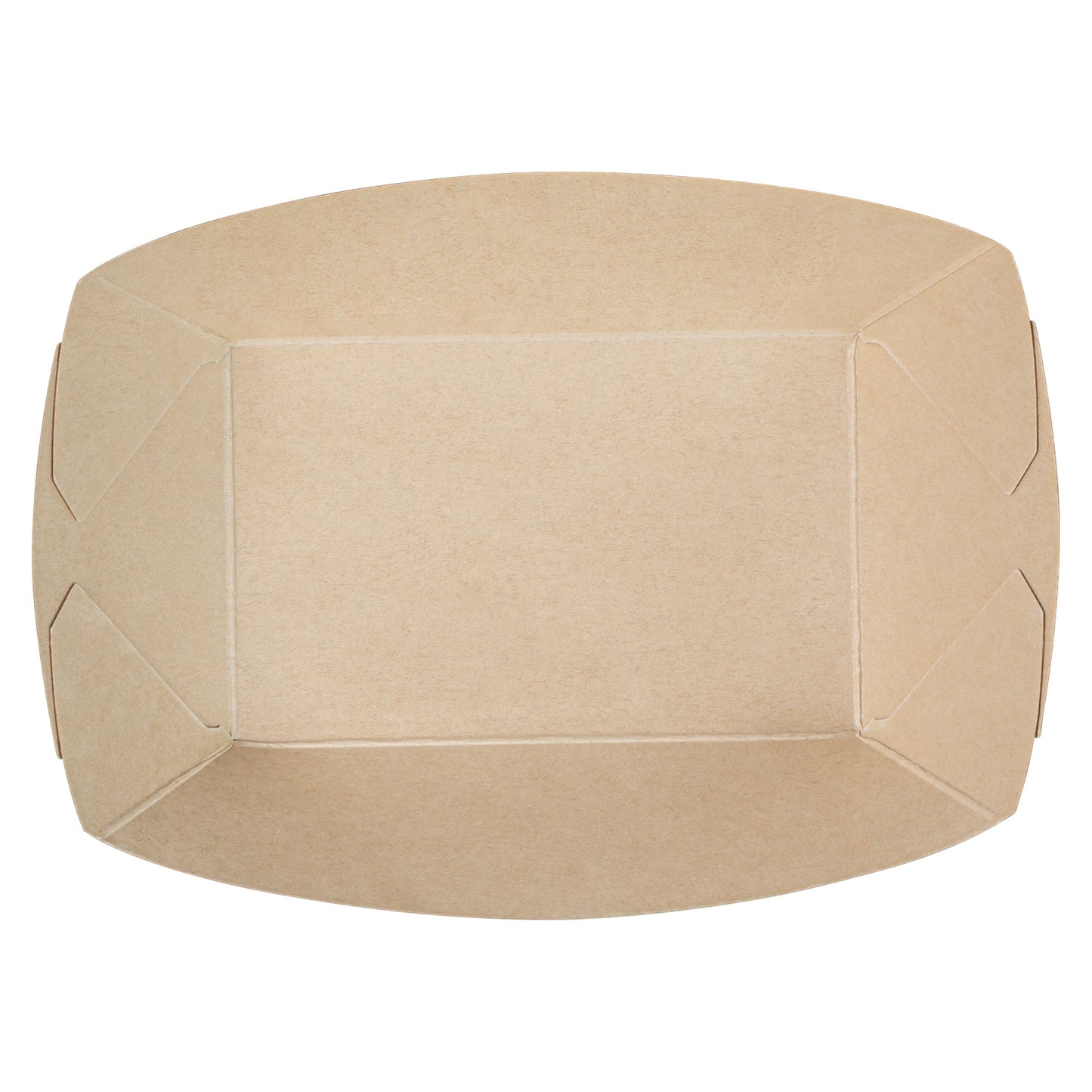 Sustain 1/2 lb Bamboo Paper #50 Food Tray / Boat - with PLA Lining, Compostable - 4 1/4" x 2 3/4" x 1 1/2" - 400 count box