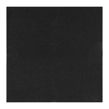 Luxenap Square Black Paper Linen-Feel Cocktail Napkin - Air Laid - 9 1/2" x 9 1/2" - 50 count box