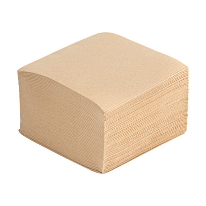 Luxenap Square Kraft Paper Linen-Feel Cocktail Napkin - Air Laid - 9 1/2" x 9 1/2" - 50 count box