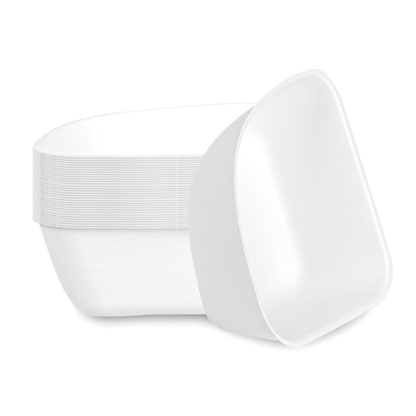 Pulp Safe Modular No PFAS Added 17 oz White Sugarcane / Bagasse Bowl - Home Compostable - 5 1/4" x 5 1/4" x 2 1/4" - 25 count box