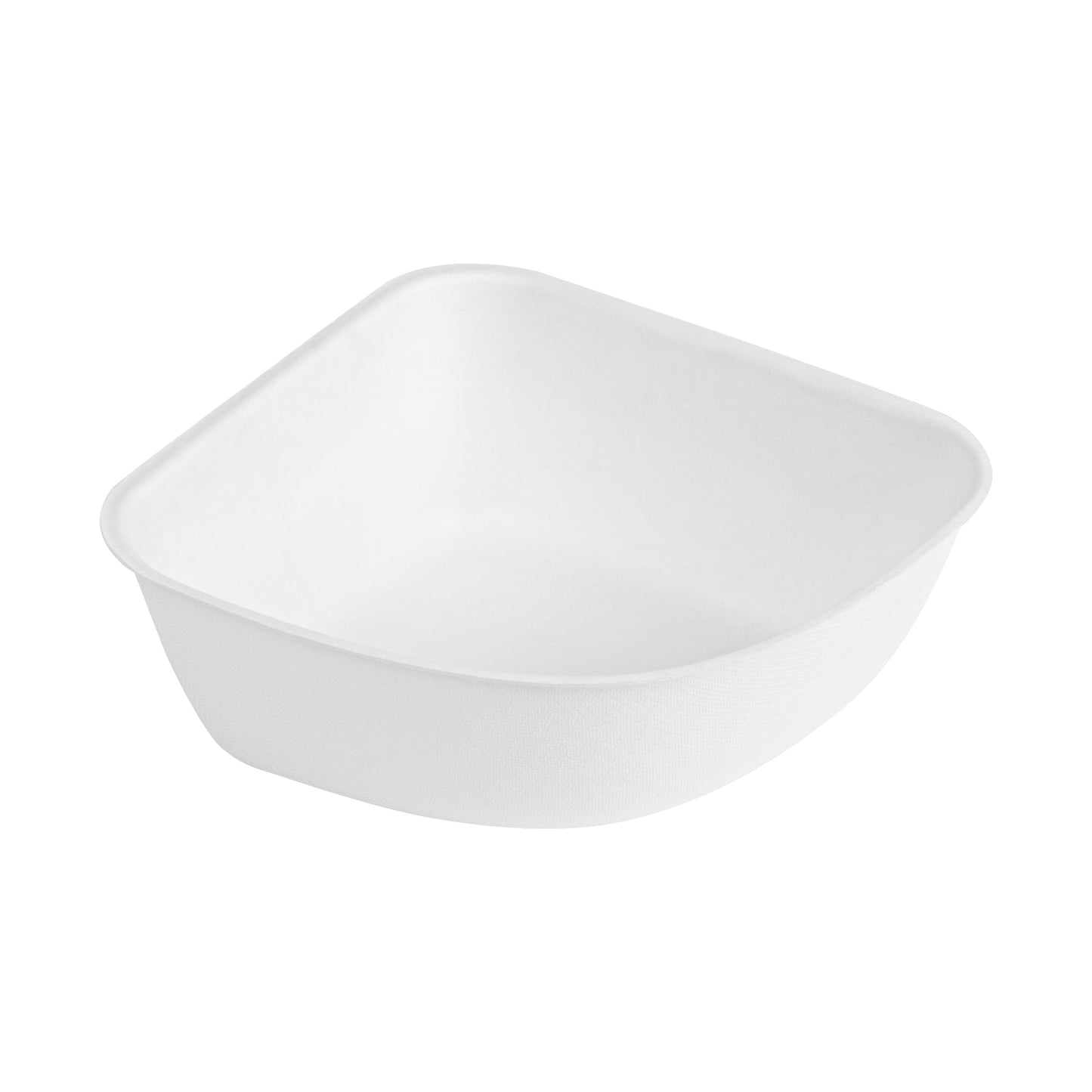 Pulp Safe Modular No PFAS Added 17 oz White Sugarcane / Bagasse Bowl - Home Compostable - 5 1/4" x 5 1/4" x 2 1/4" - 25 count box