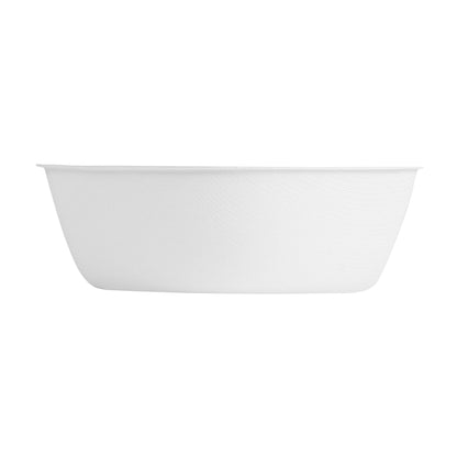 Pulp Safe Modular No PFAS Added 17 oz White Sugarcane / Bagasse Bowl - Home Compostable - 5 1/4" x 5 1/4" x 2 1/4" - 25 count box