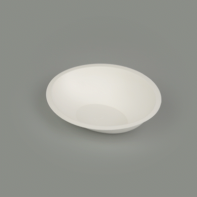 Pulp Safe No PFAS Added 16 oz Oval White Sugarcane / Bagasse Bowl - Home Compostable - 8 3/4" x 6 3/4" x 2 1/4" - 25 count box