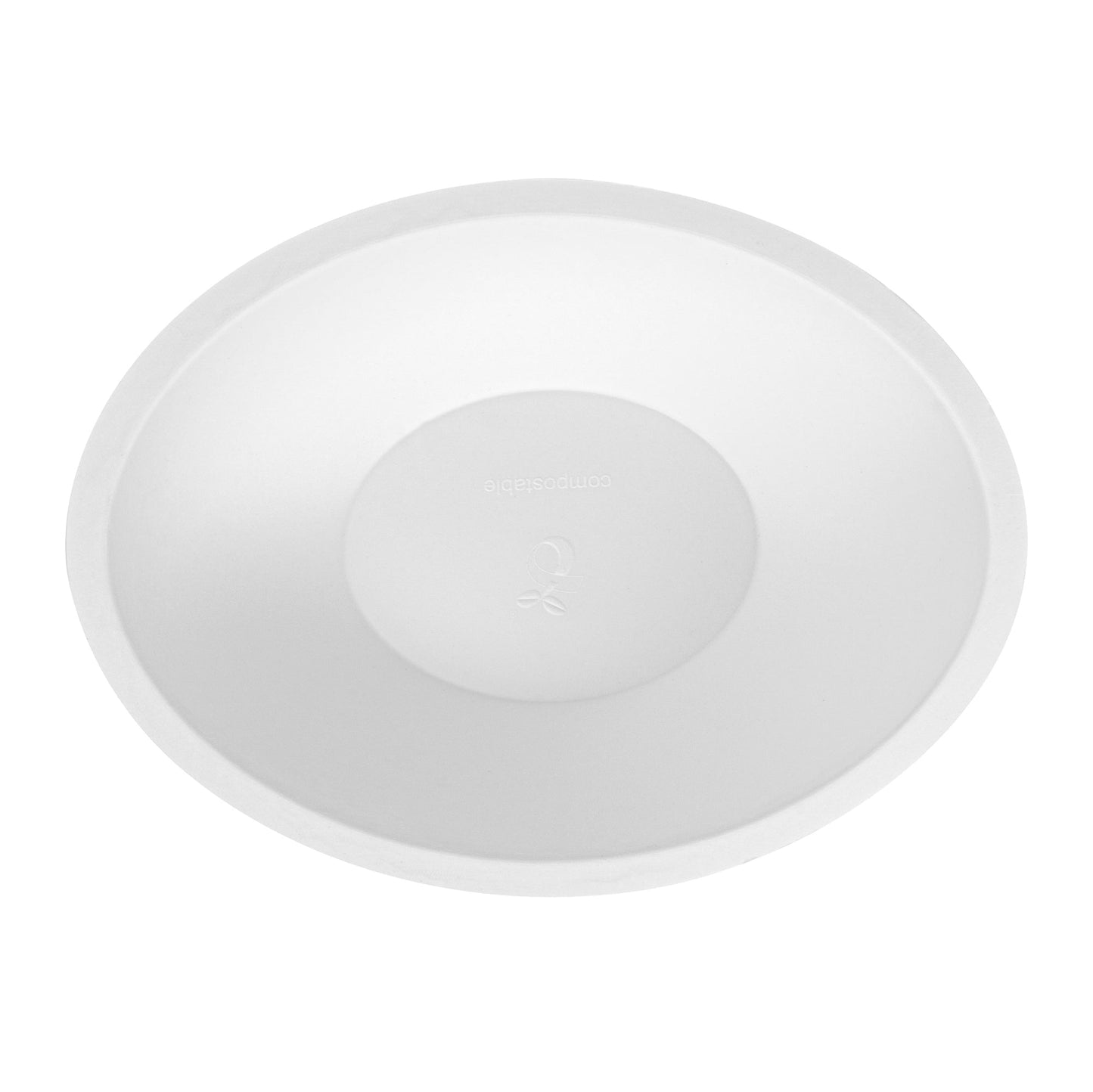Pulp Safe No PFAS Added 16 oz Oval White Sugarcane / Bagasse Bowl - Home Compostable - 8 3/4" x 6 3/4" x 2 1/4" - 25 count box