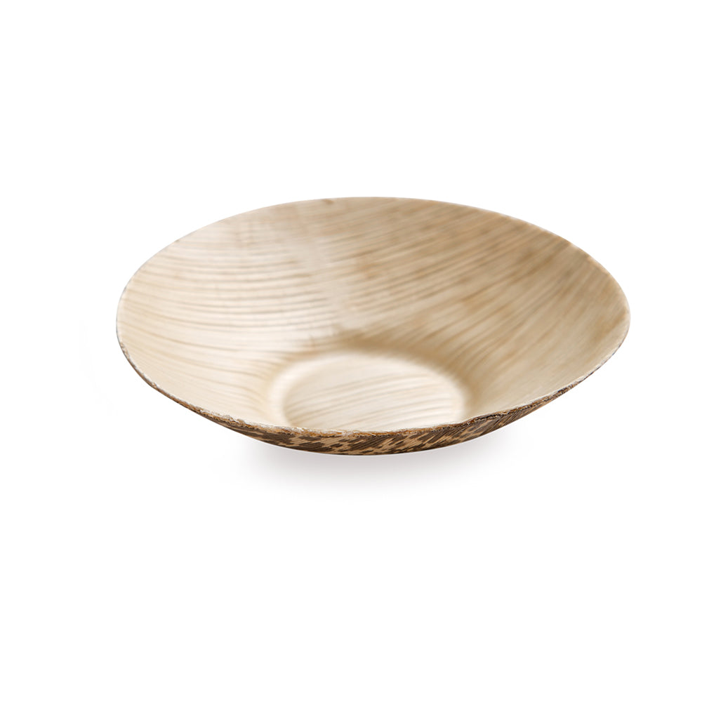 Bambuddha 2 oz Round Natural Bamboo Coupelle - 3 1/4" x 3 1/4" x 3/4" - 100 count box