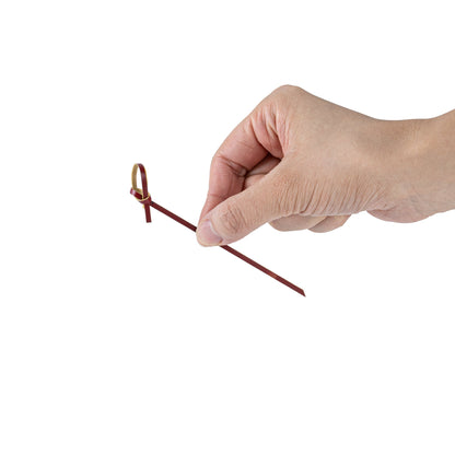 Pixy Brown Bamboo Knotted Pick - 4" x 1/2" - 1000 count box