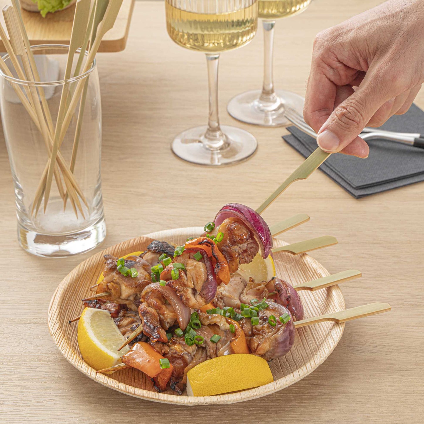 Pixy Natural Bamboo Paddle Skewer - 8" - 1000 count box
