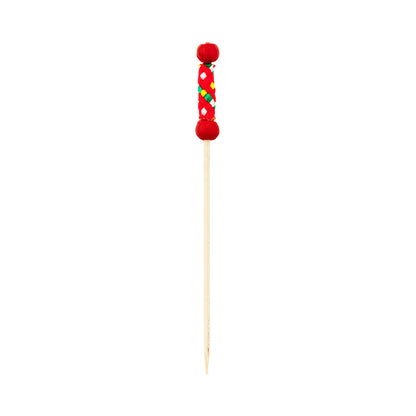 Pixy Red Bamboo Braided Pick - 4" - 1000 count box