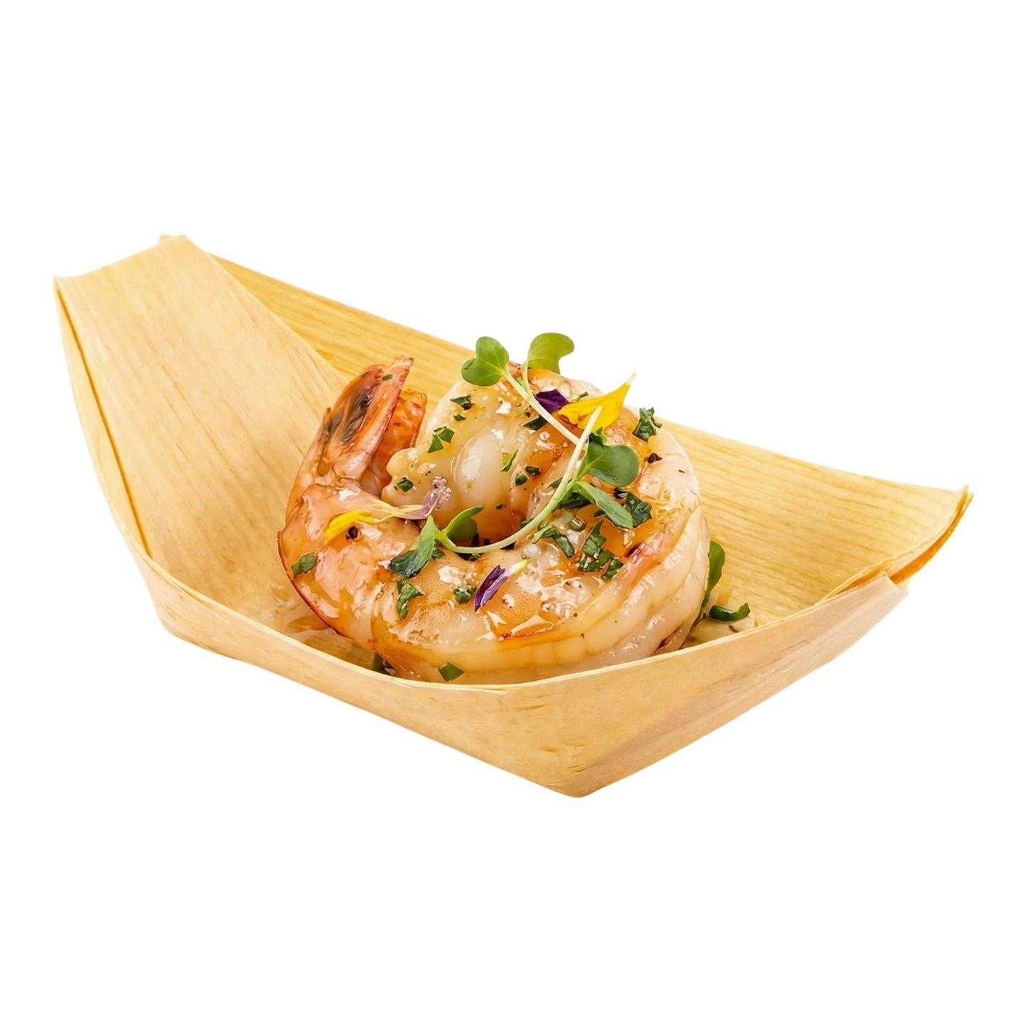 Taipei Natural Pinewood Mini Food Tray / Boat - 3 1/2" x 2 1/4" x 3/4" - 200 count box
