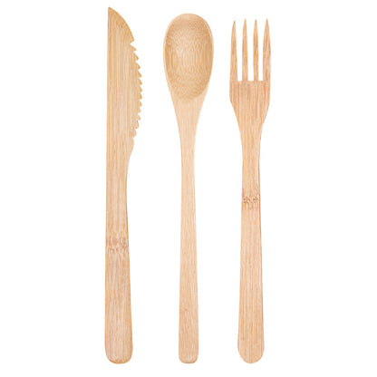 Bambuddha Natural Bamboo Cutlery Set - 8" x 1 1/2" x 1 1/4" - 100 count box