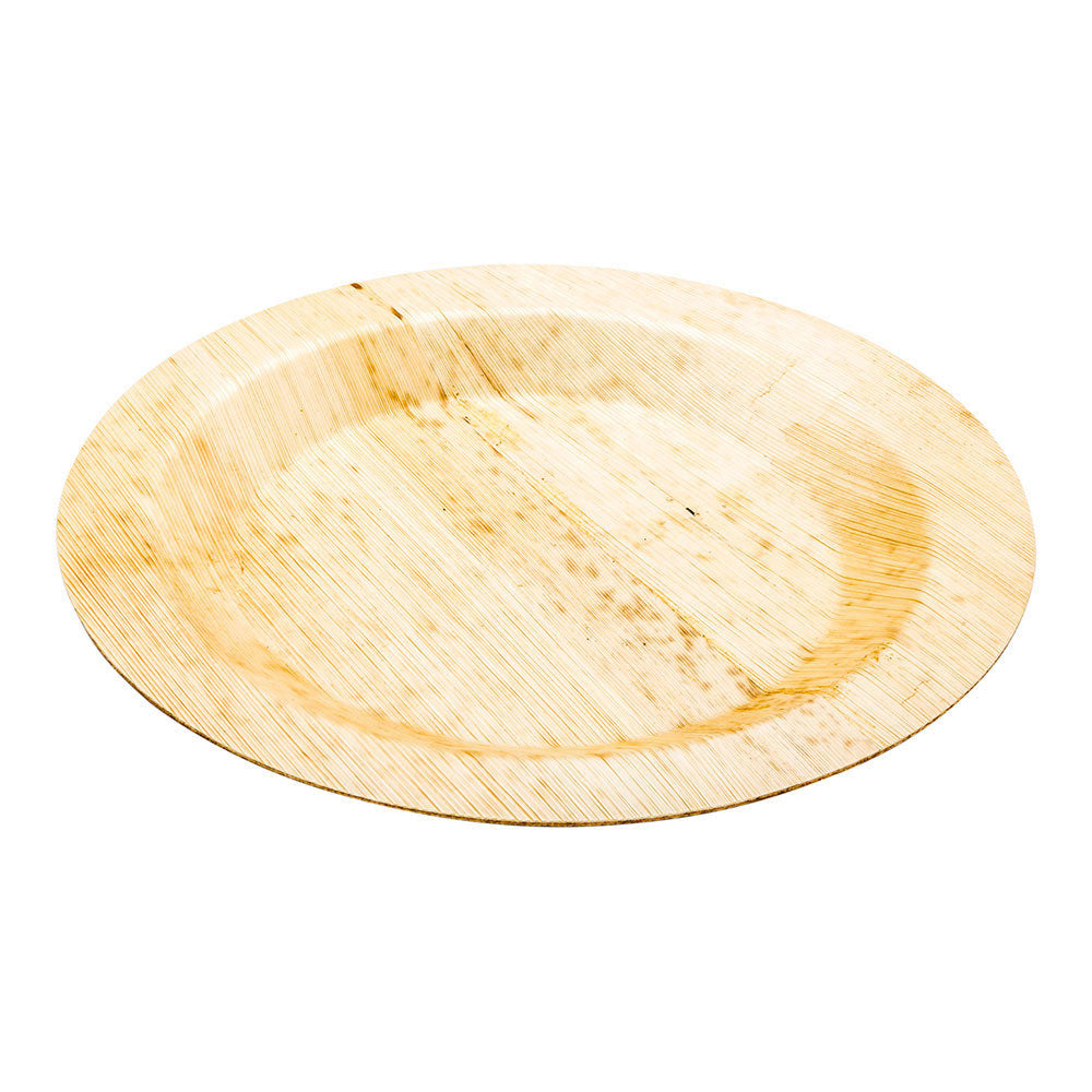 Bambuddha Round Natural Bamboo Plate - 9" x 9" x 1/2" - 50 count box