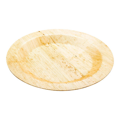 Bambuddha Round Natural Bamboo Plate - 9" x 9" x 1/2" - 50 count box