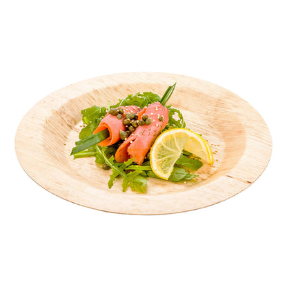 Bambuddha Round Natural Bamboo Plate - 9" x 9" x 1/2" - 50 count box