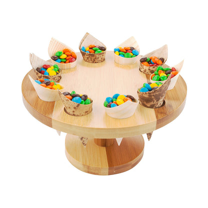 Bambuddha Round Natural Bamboo Cone Stand - 10 slots - 7 1/2" x 7 1/2" x 4" - 1 count box