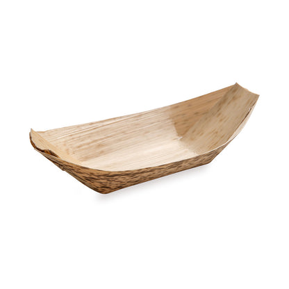 Bambuddha Natural Bamboo Large Food Tray / Boat - 8 1/2" x 4" x 3/4" - 200 count box