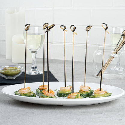 Pixy Black Bamboo Twisted Knot Skewer - 6" x 1/2" - 1000 count box