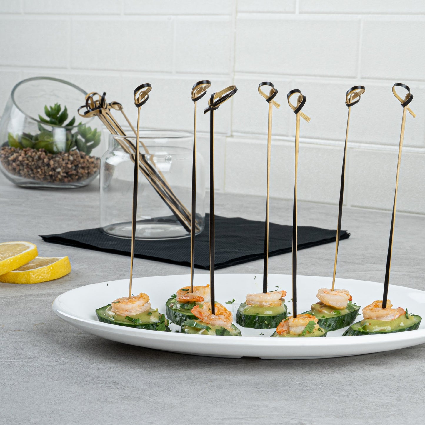 Pixy Black Bamboo Twisted Knot Skewer - 6" x 1/2" - 1000 count box