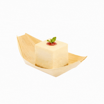 Taipei Natural Pinewood Small Food Tray / Boat - 4 1/2" x 2 1/2" x 1/2" - 200 count box