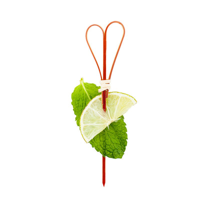 Pixy Red Bamboo Heart Pick - Handmade - 4 3/4" x 1 1/2" - 1000 count box