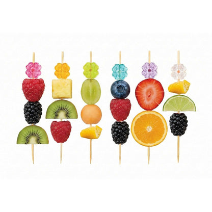 Pixy Assorted Bamboo Acrylic Flower Pick - 4" x 1/2" - 1000 count box