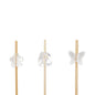 Pixy Clear Acrylic Bead Bamboo Pick - Assorted Styles - 3 1/2" x 1/2" x 1/2" - 1000 count box