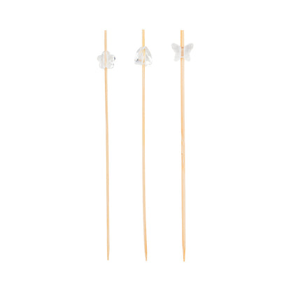 Pixy Clear Bamboo Acrylic Bead Skewer - Assorted Styles - 6" - 1000 count box