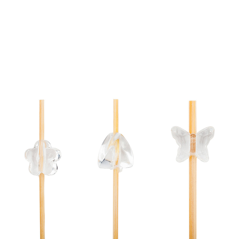 Pixy Clear Bamboo Acrylic Bead Skewer - Assorted Styles - 6" - 1000 count box