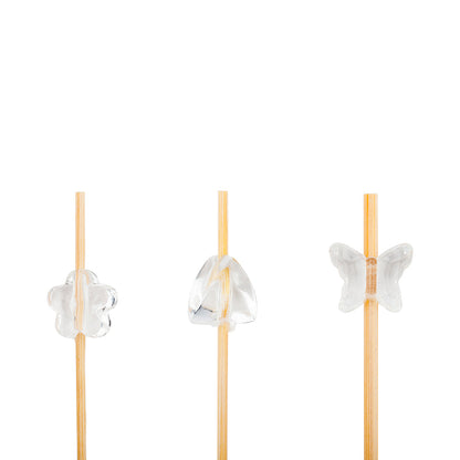 Pixy Clear Bamboo Acrylic Bead Skewer - Assorted Styles - 6" - 1000 count box