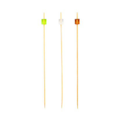 Pixy Assorted Bamboo Acrylic Block Skewer - 6" x 1/2" x 1/2" - 1000 count box