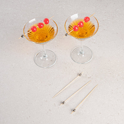 Pixy Silver Bamboo Sphere Skewer - 6" - 1000 count box