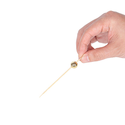 Pixy Gold Bamboo Sphere Pick - 4" - 1000 count box