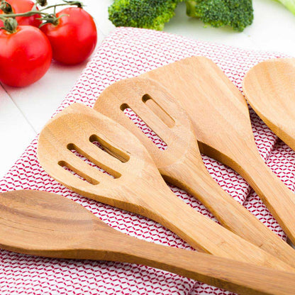 Bambuddha Natural Bamboo Kitchen Utensil Set - 5-Piece - 12" x 4" - 1 count box