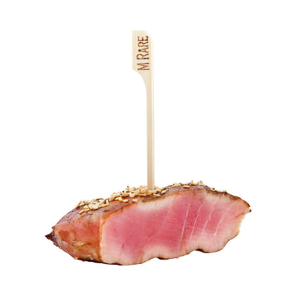 RW Smart Natural Bamboo Paddle Pick / Food Marker - Medium Rare - 4" - 1000 count box