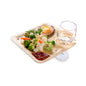 Bambuddha Square Natural Bamboo Leaf Plate with Cup Holder - 9" x 9" x 1/2" - 50 count box