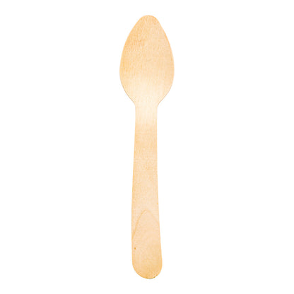 Taipei Natural Wood Mini Spoon - 4 1/4" x 1" x 1/2" - 500 count box