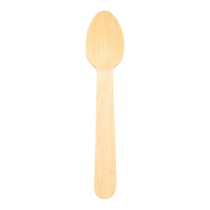 Taipei Natural Wood Spoon - 5 1/2" x 1 1/4" x 1/2" - 500 count box