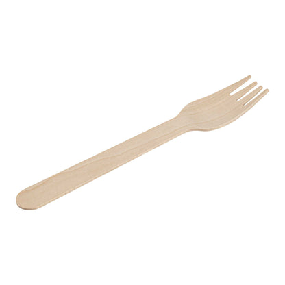 Taipei Natural Wood Fork - 6 1/2" x 1 1/4" x 1/2" - 500 count box