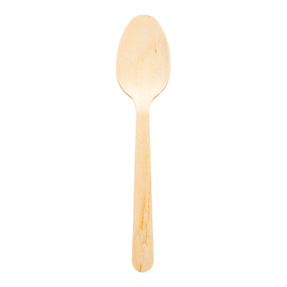 Taipei Natural Wood Spoon - 6 1/2" x 1 1/2" x 3/4" - 500 count box
